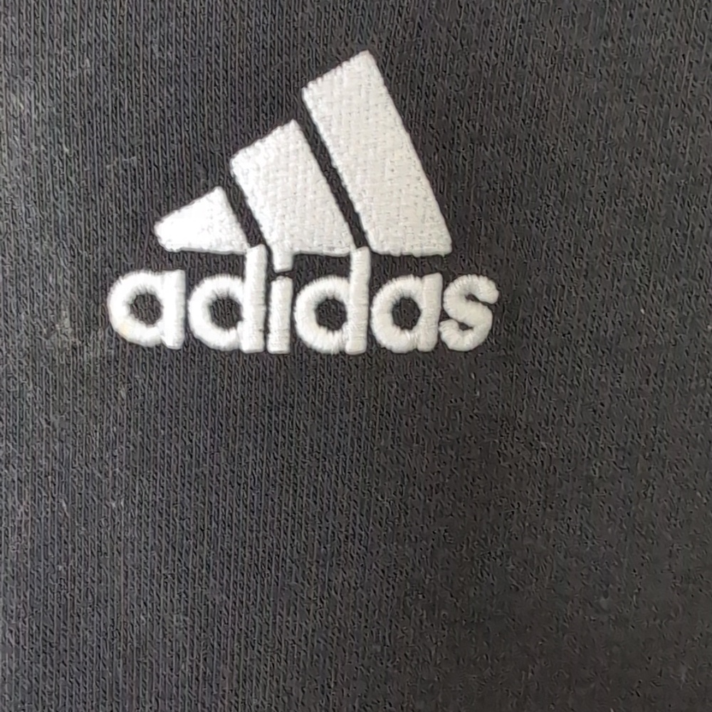 Black Adidas Hooded Sweatshirt Hoodie With Front Kangaroo Pocket Size XL - Picture 2 of 7